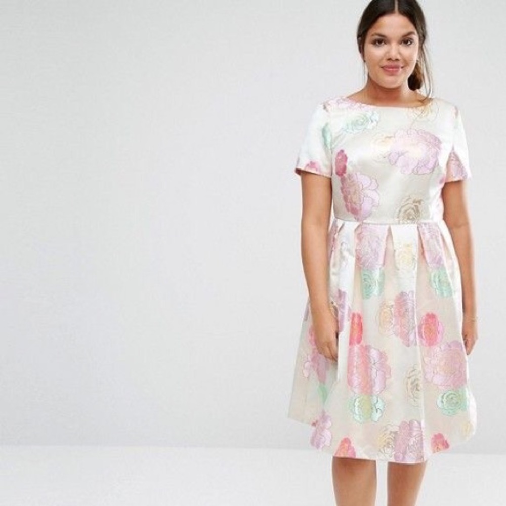 ASOS beautiful metallic rose dress UK 18 / US 14